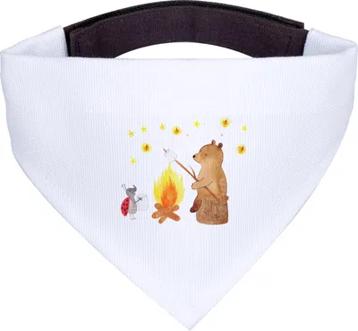 Produktbild von Mr. & Mrs. Panda Halstuch Hund Bär & Marienkäfer Lagerfeuer - Weiß - Geschenk, Hundehalstuch, Hunde, Tuch, Bandana für, Teddy, Hundeschal