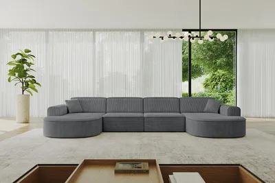 Produktbild von ALTDECOR Ecksofa in U-Form  MARI-U2 - 388x171x79,5 cm  Duneklgrau -  Corner Sofa Bett Eckcouch Couch L-Form Wohnlandschaft  Cauchsofa