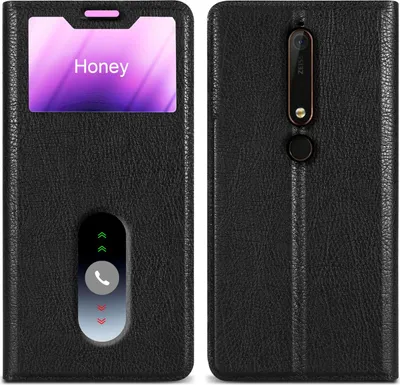 Obrázok produktu pre Cadorabo Ochranné puzdro pre Nokia 6.1 Case in Black Kryt na mobilný telefón Book Case Cover Etui