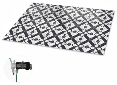 Produktbild von Glas Tischplatte 120x80 cm – Tischauflage aus gehärtetem Glas – Glasplatte für Esstisch – Küchentischplatte aus Glas – Tischschutz Glas modern – Dekorative Glasplatte – Pflegeleichte Glastischplatte – Sicherheitsglas Tischplatte – Geometrische Muster, KI-generiertes Bild