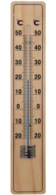 Obrázek produktu pro Zahradní teplomer 20cm z bukového dreva - venkovní teplomer na terasu a balkon