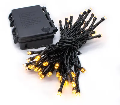 LED-Lichterkette, 24 warmweiße LEDs, 1,8 m, batteriebetrieben, Timer