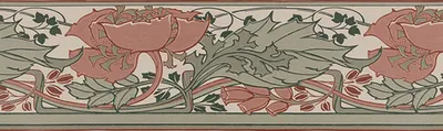 Obrázek produktu pro Duro tapeta bordura vintage květiny v secesním stylu terakota - 661091 - 17,7 cm x 10,05 m