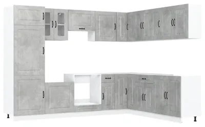 Produktbild von vidaXL 14-tlg. Küchenschrank-Set Kalmar Betongrau Holzwerkstoff