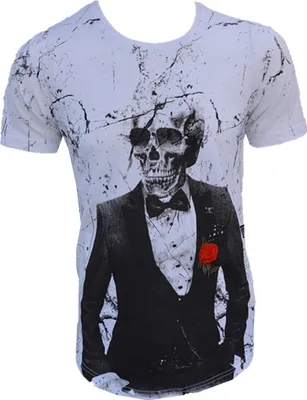 Produktbild von Brandneu Designer T-Shirt CARISMA Weiß Skull Motiv CRM4447 L