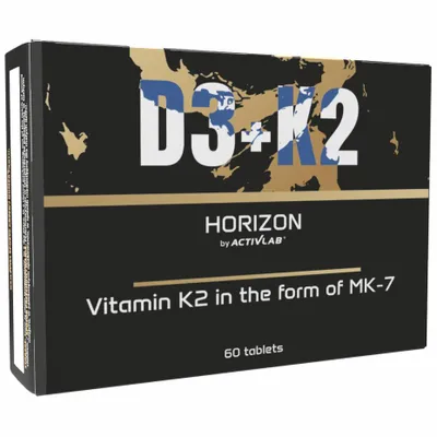 Obrázek produktu pro Activlab Horizon Vitamin D3 K2 tablety 50 µg MK7 kosti imunitní systém vstřebávání vápníku svalová funkce doplněk stravy
