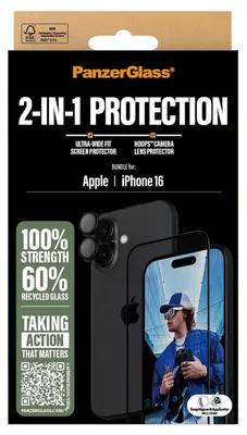Productafbeelding van PanzerGlass 2-in-1 bundel voor iPhone 16