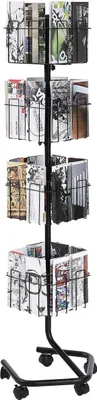 Image de Présentoir à brochures Présentoir rotatif à 32 pochettes pour documentation 5 roues