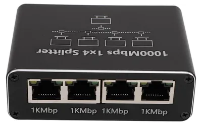 Obrázek produktu pro Ethernetový rozbočovač 1 až 4 1000Mbps vysokorychlostní internetový rozbočovač LAN Splitter Ethernet Switch Síťový rozbočovač pro kabely Cat 6 7 8