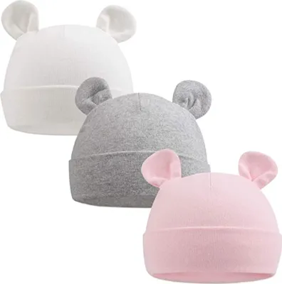 Obrázek produktu pro Dětská čepice novorozenecká holčička čepice chlapecká čepice bavlněná pro 0-6 měsíců miminka unisex první čepice