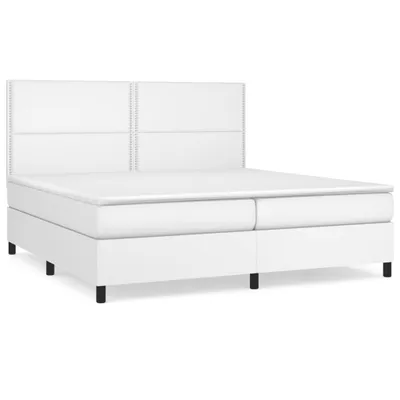 Produktbild von vidaXL Boxspringbett mit Matratze Weiß 200x200 cm Kunstleder