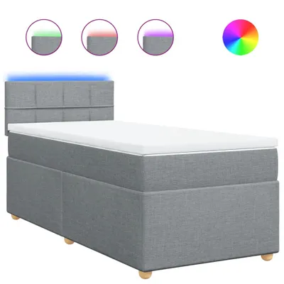 Produktbild von vidaXL Boxspringbett mit Matratze Hellgrau 90x190 cm Stoff