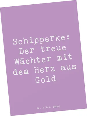 Produktbild von Mr. & Mrs. Panda Postkarte Spruch Schipperke Wächterherz - Lavendeltraum - Geschenk, Postkarten, unerschütterliches Vertrauen, liebevoller Begleiter, Fotokarte, treuer