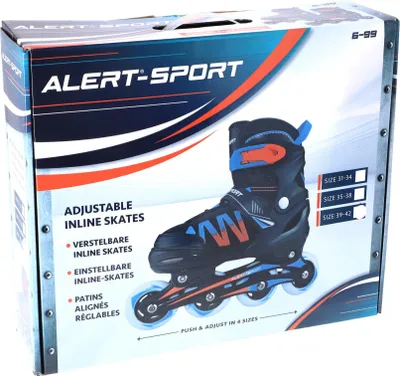 Produktbild von Alert Inline Skates Rollschuhe blau orange Größe 39-42 verstellbar