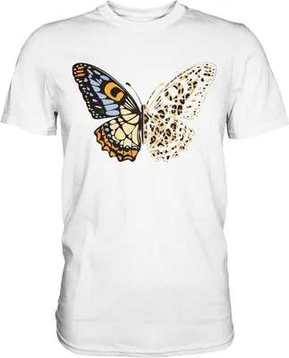Produktbild von Leopard Frauen Schmetterling T-Shirt – White / XL