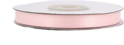 10mm breites, 20m langes, doppelseitig glänzendes Satinband in zartem Rosa auf Rolle. Perfekt für Bastelprojekte und Geschenkverpackungen