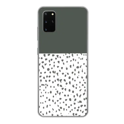 Produktbild von MuchoWow® Handyhülle Schutzhülle Hülle für Samsung Galaxy S20 Plus Polka dots - Grau - Weiß Silikon Softcase Handy Hülle - Hartschale
