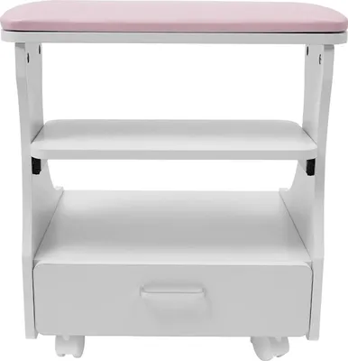 Image de Support de pieds pour pédicure - Tabouret de bain de pieds - Chariot de manucure mobile - Tabouret à roulettes - Pour bain de pieds et fauteuil de pédicure - Blanc