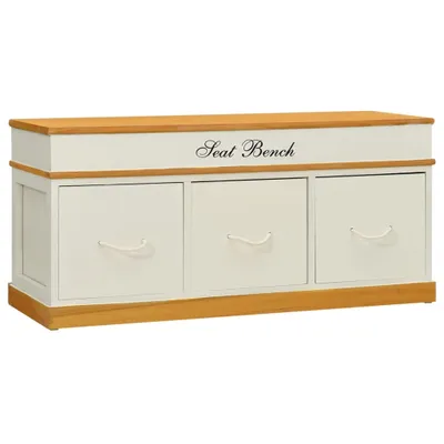 Produktbild von Sitzbank aus Paulownia-Holz 100 x 45 x 35 cm Weiß