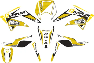 Immagine prodotto di Kit decalcomanie/adesivi Doppler, giallo per Derbi Senda 2011-2017