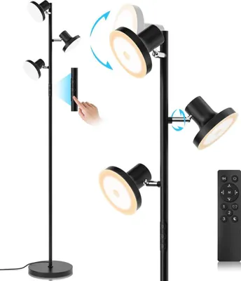 Obrázek produktu pro SIBRILLE stojací lampa, 36W, LED stmívatelná, 2500LM, dálkové ovládání, 2700K-6500K, 3 světla, moderní, pro obývací pokoj, ložnici, kancelář.