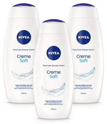 Produktbild von 3 x NIVEA Douchecreme Soft mit Mandelöl - 500 ml - Vorteilspackung - 3 Stücke
