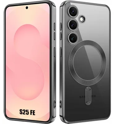 Image de Coque pour Samsung Galaxy S25 FE, Silicone avec Cercle Magnétique Protection Caméra - Noir