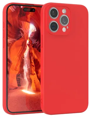Produktbild von EAZY CASE - TPU Hülle für Apple iPhone 15 Pro Max, TPU Case stoßfeste Handyhülle, weiches Cover mit Kameraschutz, Silikonhülle in Rot