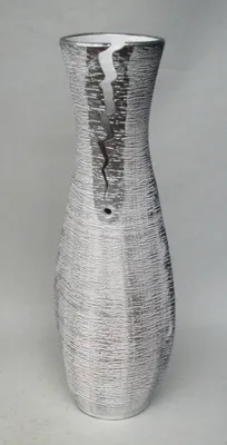 Produktbild von Bodenvase Dekovase Keramik Schwarz Silber ca.60 CM - Modell: Rio A - Eingeschnitten Silber