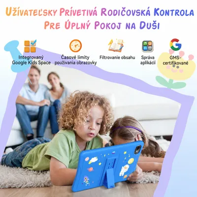 Obrázok produktu pre Tabwee K10 Kids 10.1" Blau Tablet, Google Kids Space, 4GB RAM+64GB ROM, Android 16 WiFi Tablet für Kind mit Kindgerechte Hülle und Stift, 5000mAh