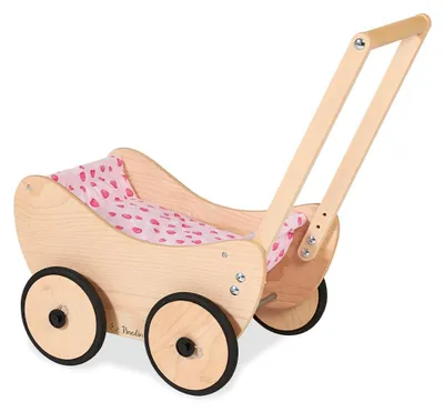 Puppenwagen Trixi, Buchenholz, natur, 47x35x53 cm, inkl. Bettdecke
