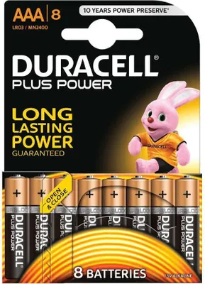 Obrázek produktu pro Duracell MN2400B8, Baterie na jedno použití, AAA, Alkalický, 1,5 V, 8 kusů, 48 mm