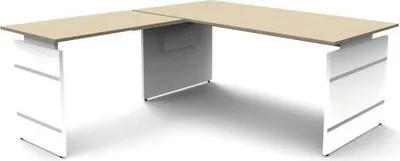 Produktbild von Schreibtisch Form4 180 Wangen-Gestell 180x80x68-76cm / Anbau 100x60cm ahorn