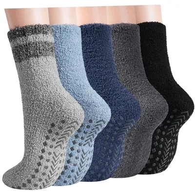 Produktbild von Kuschelsocken Herren Stoppersocken Bettsocken Noppen Serie 1 39-46 5er-Pack
