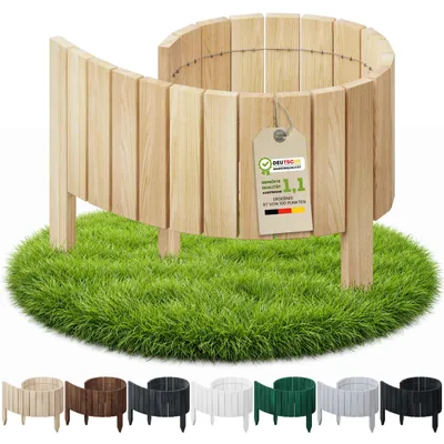 Produktbild von Floranica Flexible Beeteinfassung 30 x 100 cm Natur Rasenkante Beetumrandung Gartenzaun Steckzaun Holzzaun Rollboarder