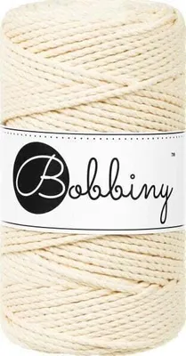 Zdjęcie produktu dla Bobbiny 3PLY Macramé Rope 3 mm 100 m Butter Yellow Sznurek