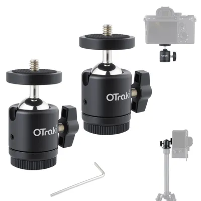 Produktbild von OTraki 2 Mini Stativkopf Kugelkopf 1/4 Zoll Blitzschuh 360° Drehbar Adapter