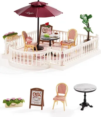 Zdjęcie produktu dla 3D Puzzle, DIY Mini Cottage Terrace Exquisite Cafe, RoLIfe, 76 pieces