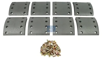 Image de Jeu de garnitures de frein pour frein à tambour, essieu arrière, 18 mm, 150 mm, DT SPARE PARTS pour BPW