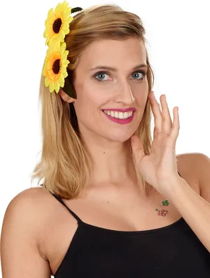 Produktbild von Sonnenblumen Haarspange zum Gärtner Kostüm | Gelb