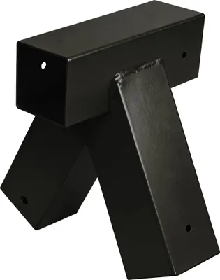 Image de Raccord pour balançoire Relaxdays, en forme de A, angle de 90°, bois équarri 90 x 90 mm, acier thermolaqué, équerre pour balançoire, noir