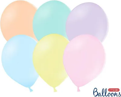 Produktbild von Starke Latexballons, bunt, Pastell-Mix, 12 cm, 100 Stück.