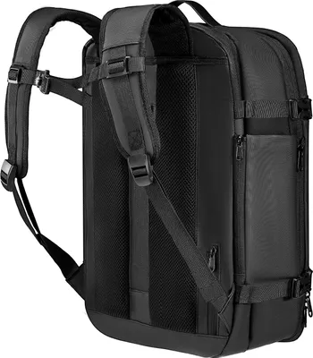 Produktbild von SucceBuy Vakuum-Rucksack, 65 L, erweiterbarer Reiserucksack mit TSA-Schloss, mehreren Fächern, wasserabweisend, Handgepäck geeignet, ohne Pumpe, Schwarz