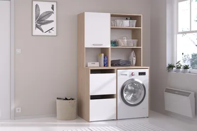 Produktbild von Mehrzweckschrank-Set >Laundry 5< in Jackson Eiche Nachbildung / Weiß