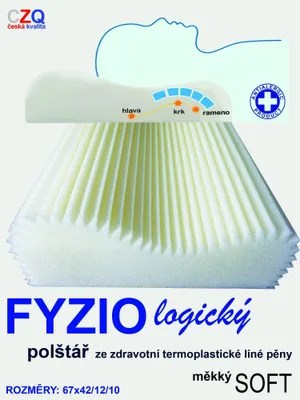 Obrázek produktu pro Anatomický polštář 67x42/ 12/10 - FYZIO logický Soft