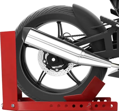 Image de TolleTour support moto 9 trous , support moto mobile en acier bascule de roue bascule de moto pince de roue (1 pièce)