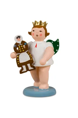 Immagine prodotto di Angioletto in miniatura, figura Olbernhauer, venditrice di pan di zenzero senza , altezza circa 6 cm, NUOVO