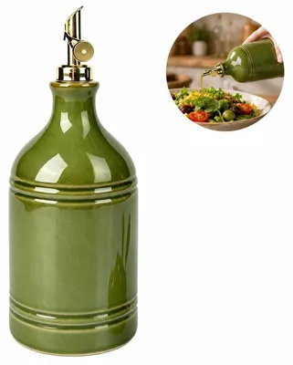 Produktbild von Eleganter Ölspender aus Keramik für Küche und Gastronomie, Praktische Dosierflasche für Olivenöl, Essig und verschiedene Flüssigkeiten
