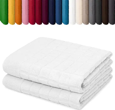 Produktbild von DOPPELPACK Duschvorleger 50 x 70cm Badvorleger Vorleger Badematte Badteppich 100% Baumwolle, Farbe: Weiß