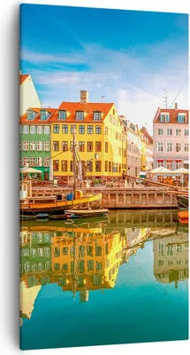 Produktbild von Bild auf Leinwand - Leinwandbild - Segelboote Wasser Architektur Hafen - 55x100cm - Wand Bild - Wanddeko - Leinwanddruck - Bilder - Kunstdruck - Leinwand bilder - Wandkunst - PA55x100-2873